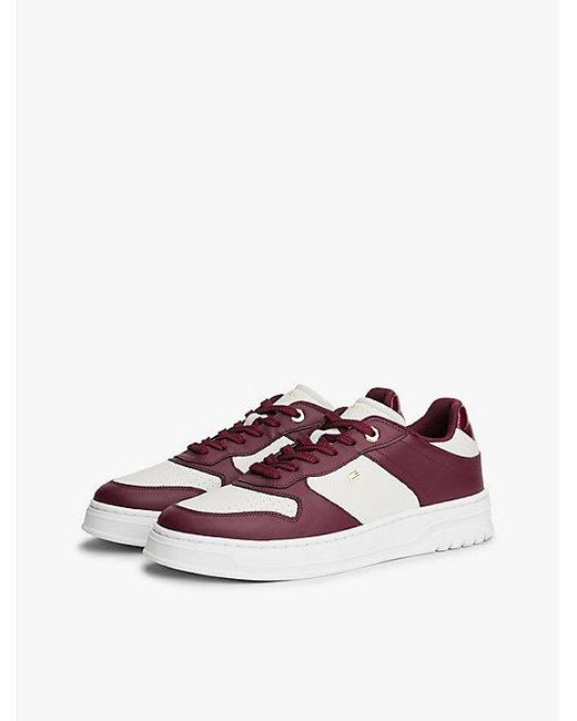 Tommy Hilfiger Purple Leder-Sneaker Mit Cupsole