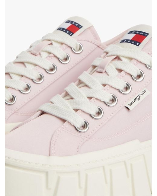 Tommy Hilfiger Natural Logo Platform Trainers