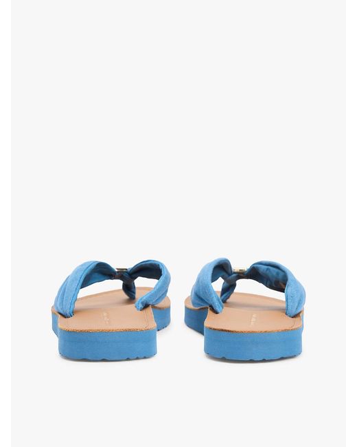 Tommy Hilfiger Blue Th Monogram Plaque Hemp Flip-Flops
