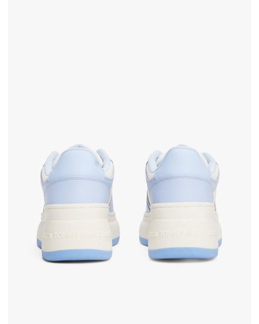 Chaussures De Basket Compensées Rétro En Cuir Tommy Hilfiger en coloris Blue