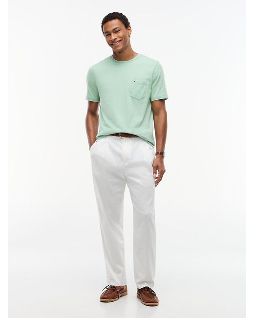 Tommy Hilfiger Green Patch Pocket Jersey Crew Neck T-Shirt for men