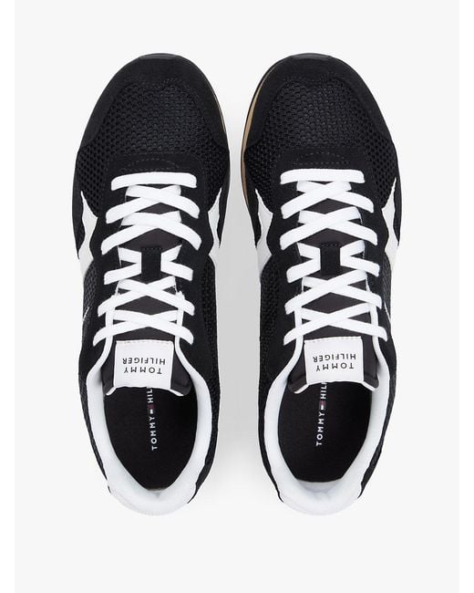 Tommy Hilfiger Black Mixed Texture Mesh Cleat Trainers for men