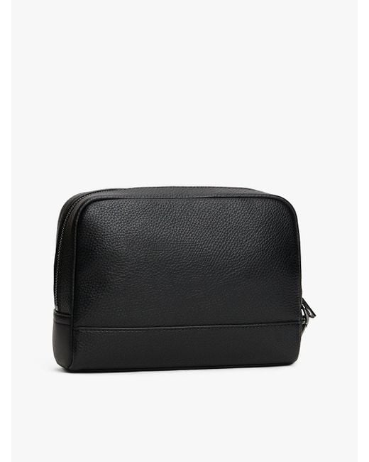 Pochette Zigrinata Con Nastro Iconico di Tommy Hilfiger in Black da Uomo