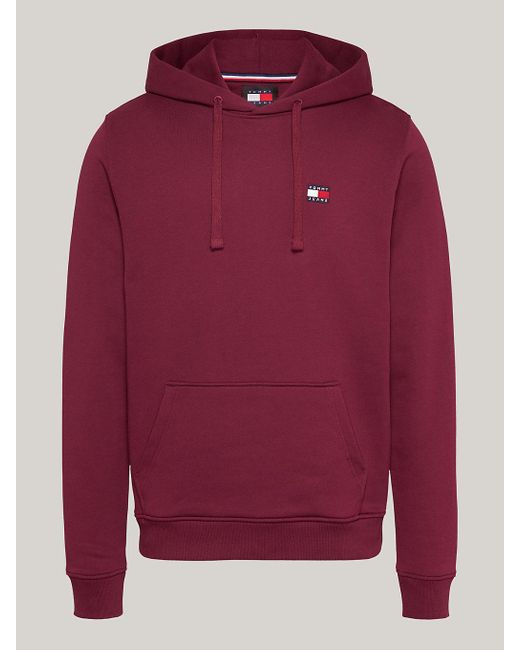 Tommy Hilfiger Red Tommy Badge Drawstring Hoody for men