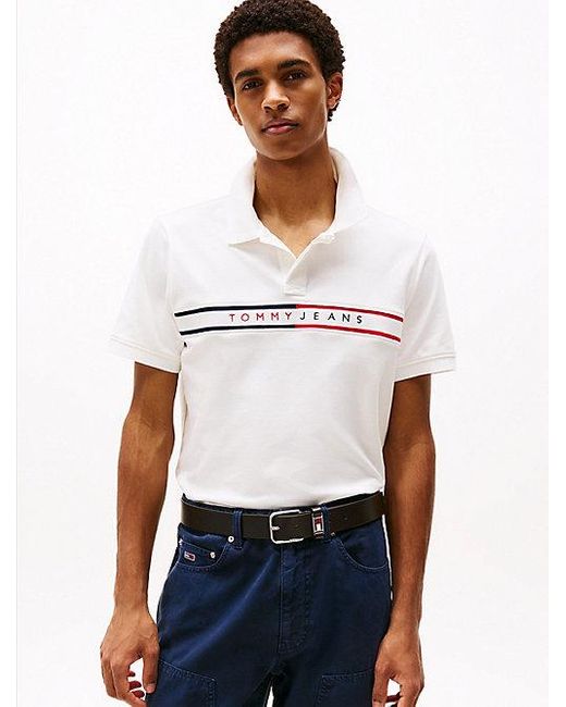 Polo De Corte Slim Tommy Hilfiger de hombre de color White