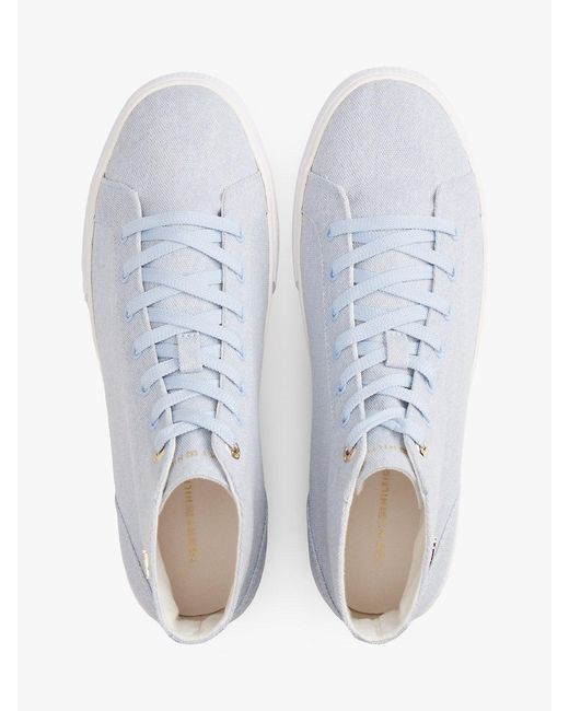 Tommy Hilfiger White Th Monogram Canvas Mid-Top Trainers
