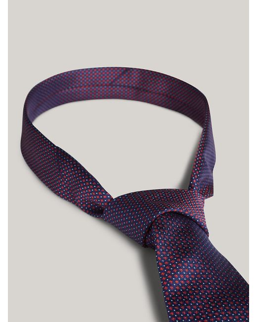 Cravate en soie à pois géométriques Tommy Hilfiger pour homme en coloris Purple