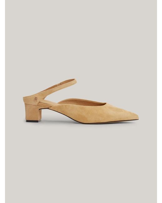 Tommy Hilfiger Natural Leather Pointed Mid-heel Mules