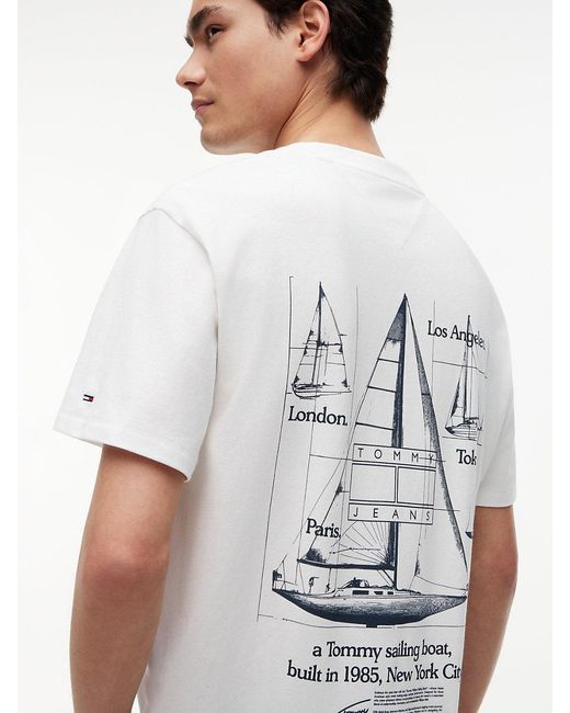 Tommy Hilfiger White Back Graphic Relaxed Jersey T-Shirt for men
