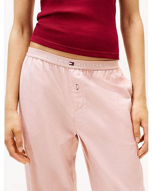 Tommy Hilfiger Red Essential Pyjamahose Aus Fischgrät-Flanell