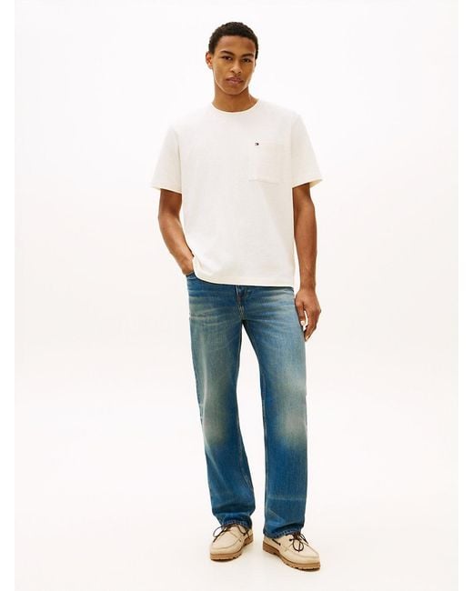 Tommy Hilfiger White Pocket Relaxed Mesh Jersey T-Shirt for men