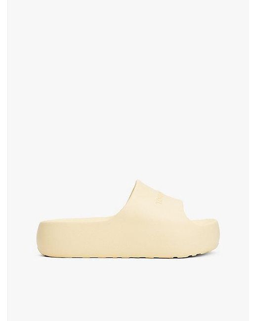 Chanclas Con Plataforma Y Logo Tommy Hilfiger de color Natural