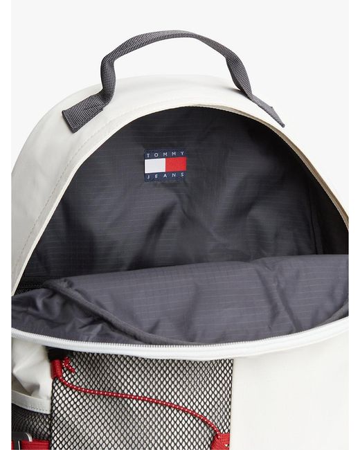 Tommy Hilfiger White Outdoor Textile Mesh Pocket Backpack for men