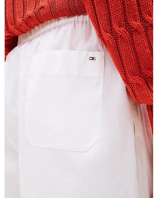 Tommy Hilfiger Relaxed Fit Broek Van Poplin Met Wijde Fit in het Red