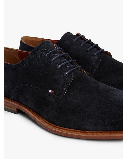 Tommy Hilfiger Derby-Schuh Aus Wildleder Mit Branding in White für Herren