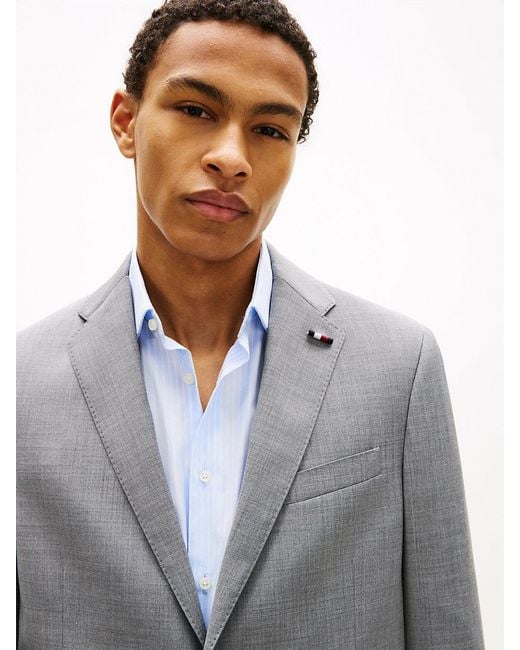 Tommy Hilfiger Gray Regular Fit Wool Blend Suit for men