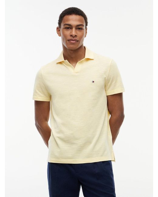 Tommy Hilfiger White Regular Fit Textured Oxford Pique Polo Shirt for men