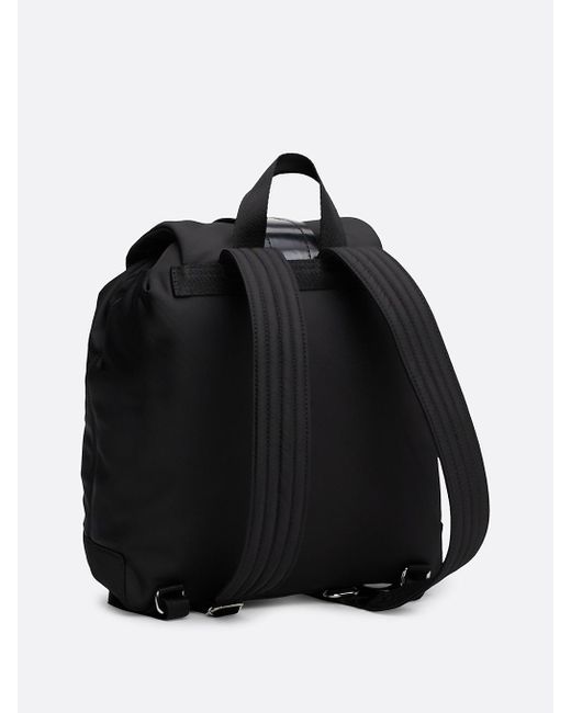 Tommy Hilfiger Black Stardust Logo Flap Backpack