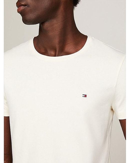 Tommy Hilfiger Extra Slim Fit T-shirt Met Geborduurde Vlag in het White voor heren