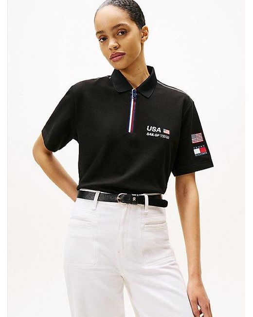 Tommy Hilfiger Tommy X U. Sail Gp Relaxed Fit Poloshirt in het Black voor heren