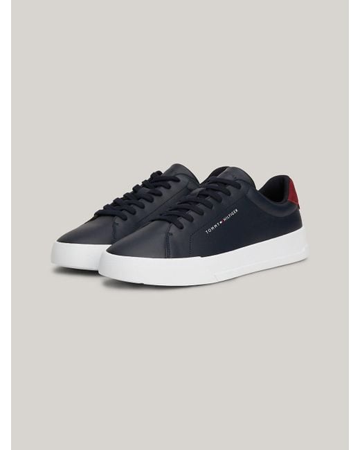 Tommy Hilfiger Blue Leather Chunky Court Trainers for men