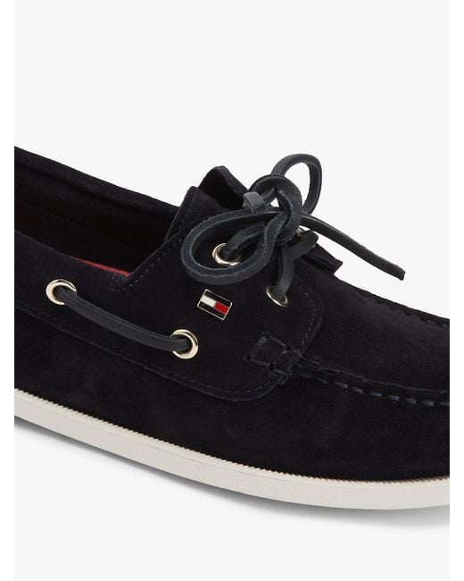 Tommy Hilfiger White Suede Boat Shoes