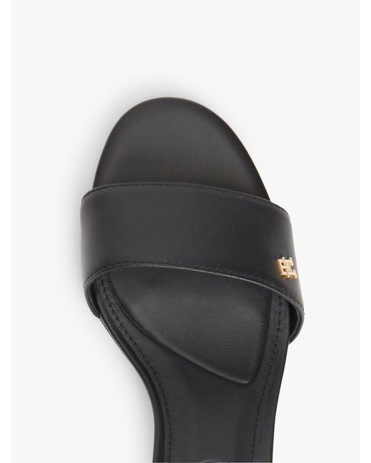 Tommy Hilfiger White Th Monogram Leather Heeled Mules