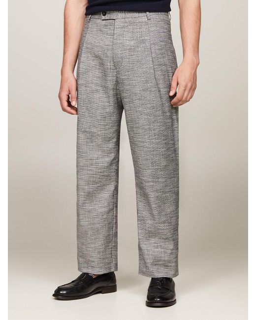 Tommy Hilfiger Gray Pleated Leg Regular Trousers for men
