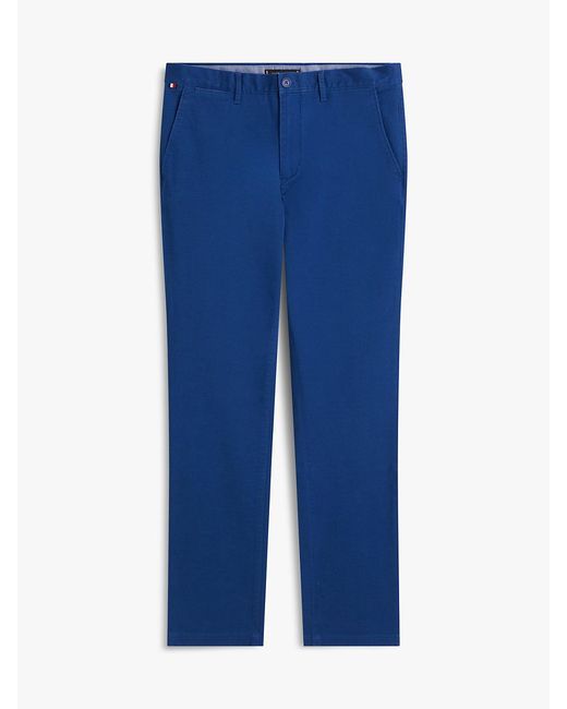 Tommy Hilfiger Blue Denton Slim Straight Twill Chinos for men