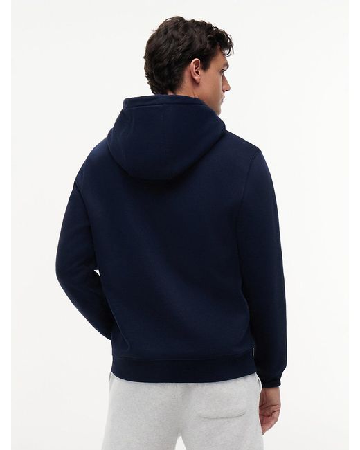 Tommy Hilfiger Blue Flag Embroidery Fleece Drawstring Hoody for men