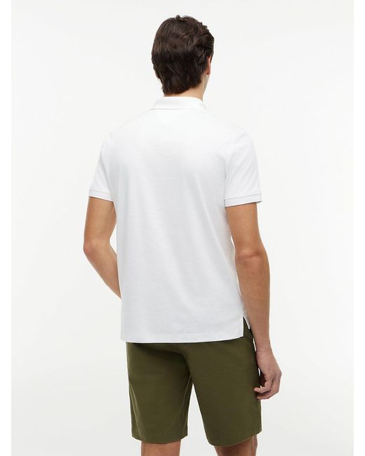 Tommy Hilfiger White Regular Fit Fluid Cotton Polo Shirt for men