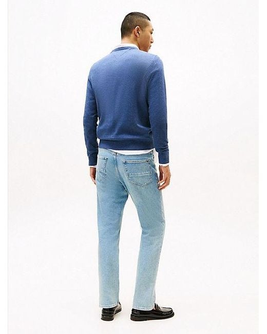 Tommy Hilfiger Trui Met Ronde Hals En Geborduurde Vlag in het Blue voor heren