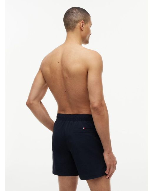 Tommy Hilfiger Red Classic Colour-Blocked Mid Length Swim Shorts for men