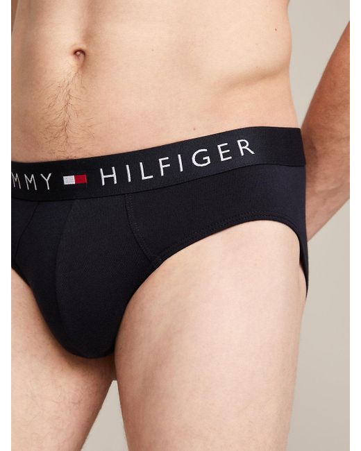 3 Pack Slip Th Original Con Elastico Iconico di Tommy Hilfiger in Blue da Uomo