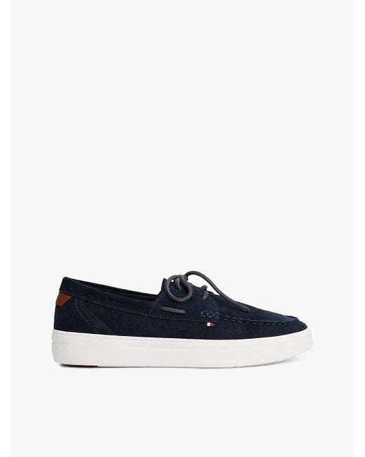 Chaussures Bateau Hybrides En Daim À Lacets Tommy Hilfiger pour homme en coloris Blue