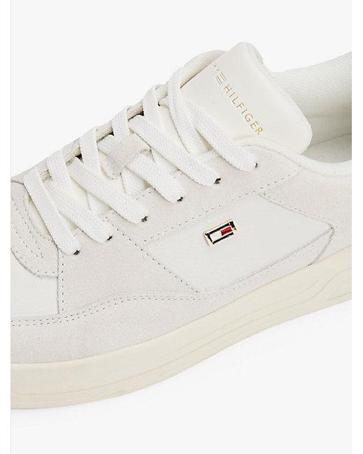Tommy Hilfiger White Basketball-Sneaker Mit Strukturmix