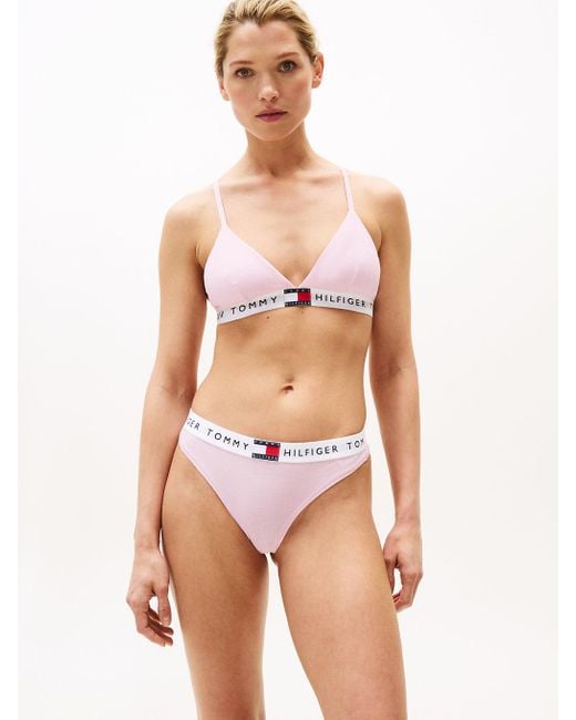 Bralette Heritage Rembourrée À Logo Tommy Hilfiger en coloris White
