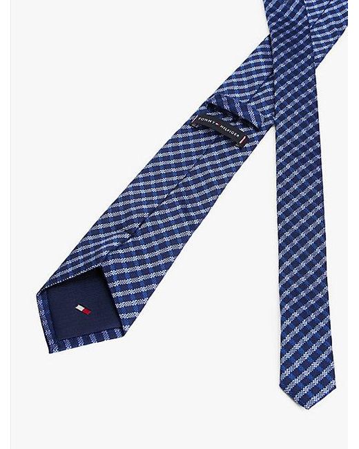 Tommy Hilfiger Zijden Stropdas Met Oxford-Ruit in het Blue voor heren
