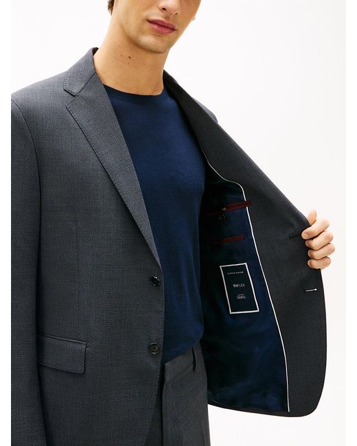 Tommy Hilfiger Blue Textured Wool Blend Suit for men