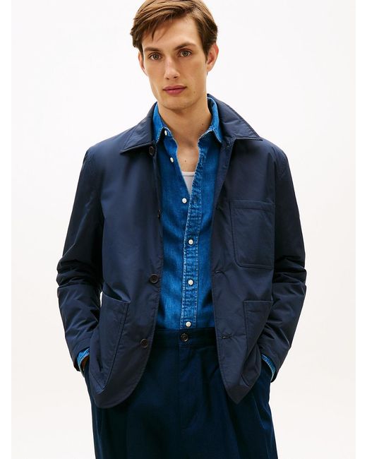 Tommy Hilfiger Blue Lightweight Packable Padded Chore Jacket for men