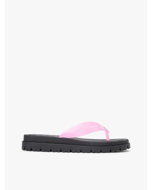 Tommy Hilfiger White Jelly Cleat Wedge Flip-Flops