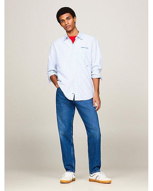 Camisa a rayas Classics de corte regular Tommy Hilfiger de hombre de color White