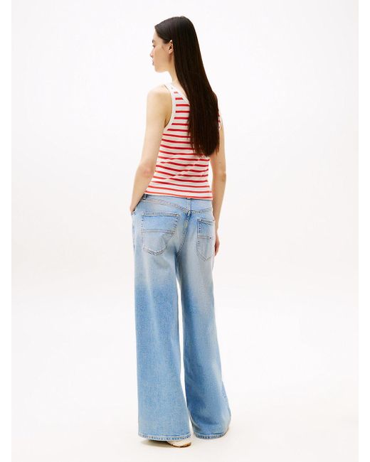 Débardeur Ajusté Côtelé À Col Échancré Tommy Hilfiger en coloris Red