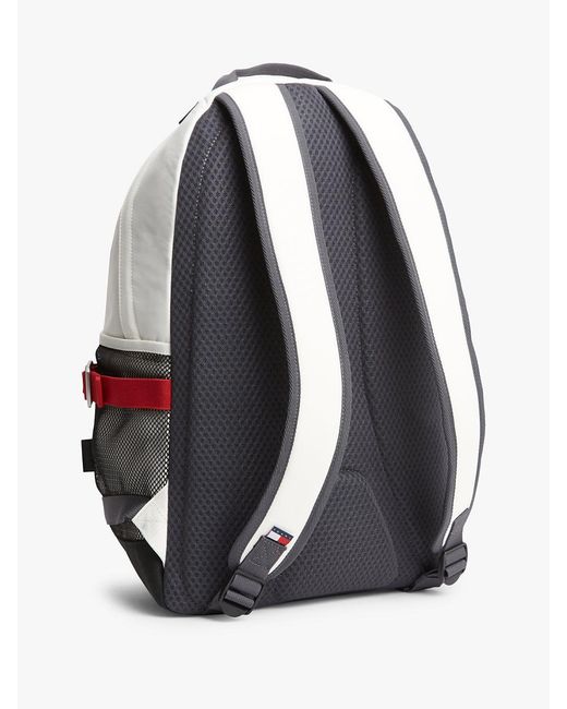 Tommy Hilfiger White Outdoor Textile Mesh Pocket Backpack for men