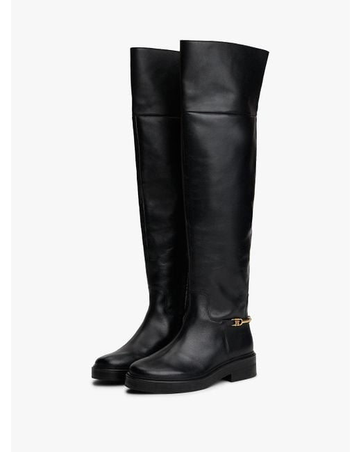 Tommy Hilfiger Women's Ilia4 Knee High Riding Boots Black Size 7 M