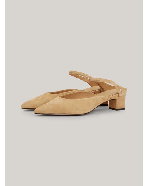 Tommy Hilfiger Natural Leather Pointed Mid-heel Mules