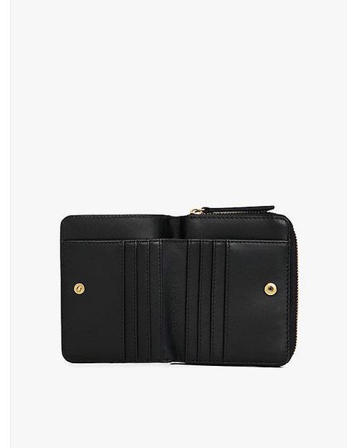 Tommy Hilfiger Leren Zip-Around Bifold Portemonnee Met Logo in het Black