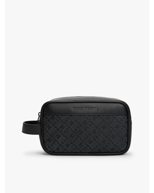 Tommy Hilfiger Black Th Monogram Washbag for men