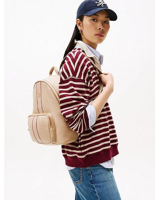Mochila Suave Con Cinta Distintiva Tommy Hilfiger de color Natural