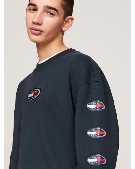 Tommy Hilfiger Blue Archive Retro Logo Relaxed Fit Sweatshirt for men